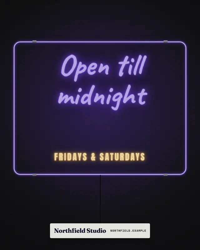 Neon wall — sample creative