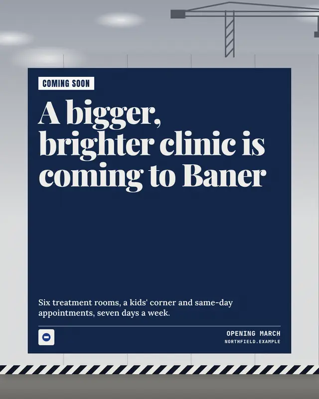 Hoarding: coming soon — sample creative