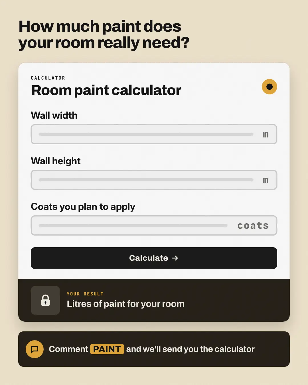 Sample Calculator teaser creative (Lead-magnet teasers template), shown on the fictional brand Northfield Studio
