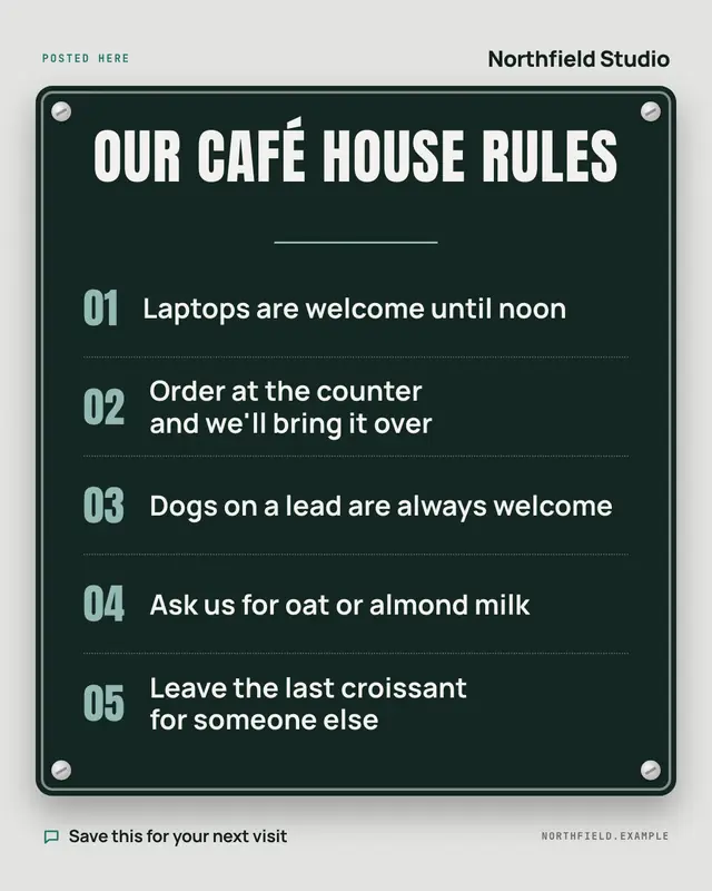 House rules — sample creative