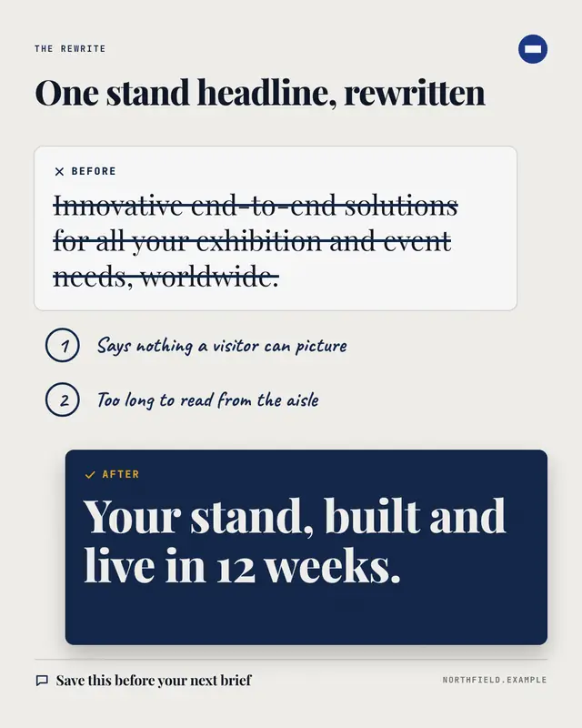 Annotated rewrite — sample creative