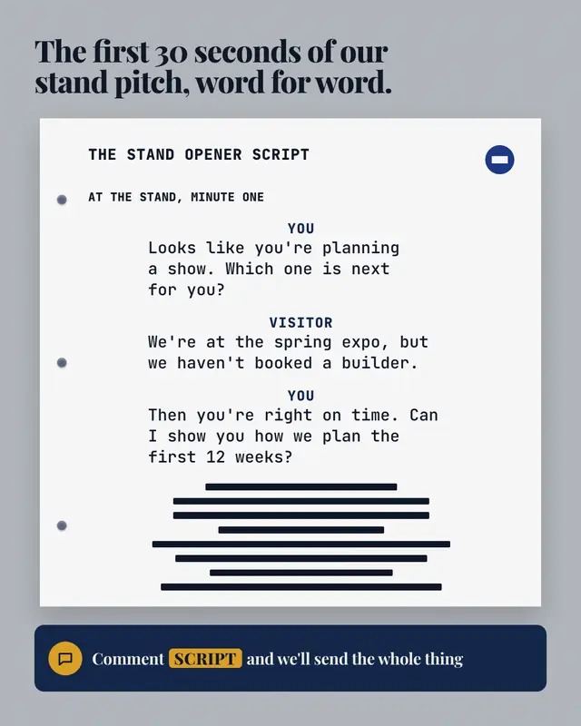 Script page — sample creative