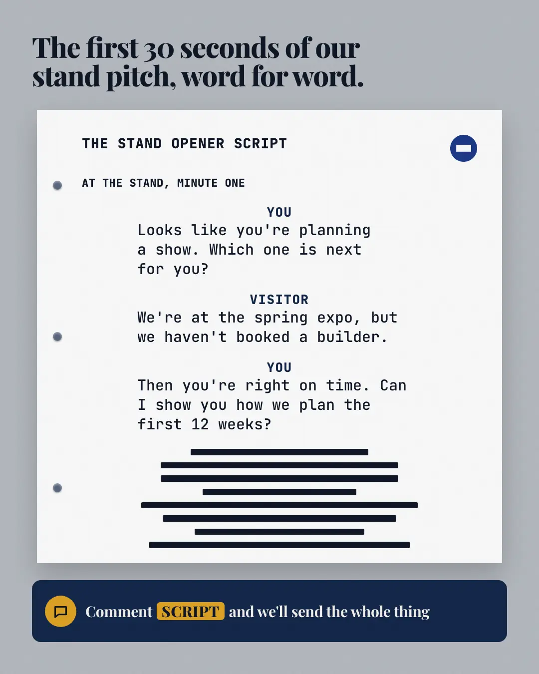 Sample Script page creative (Lead-magnet teasers template), shown on the fictional brand Northfield Studio