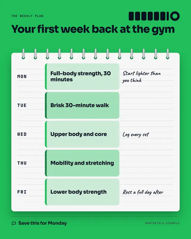 Weekly planner — sample creative