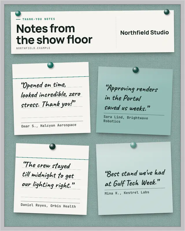 Thank-you board — sample creative