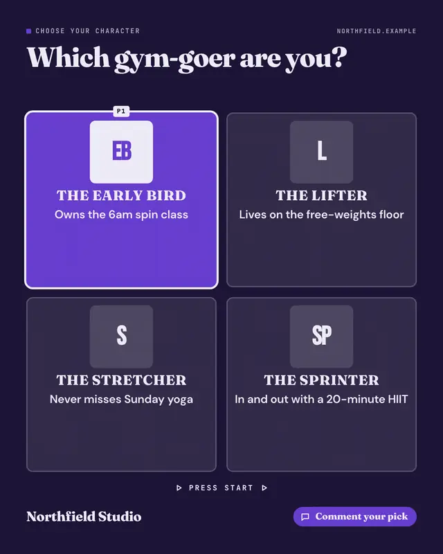 Which character are you? — sample creative