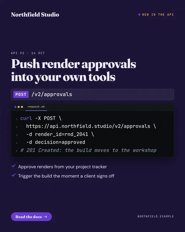 API release card — sample creative
