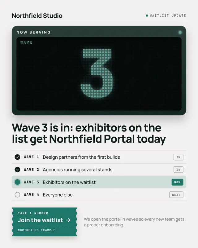 Waitlist ticket — sample creative