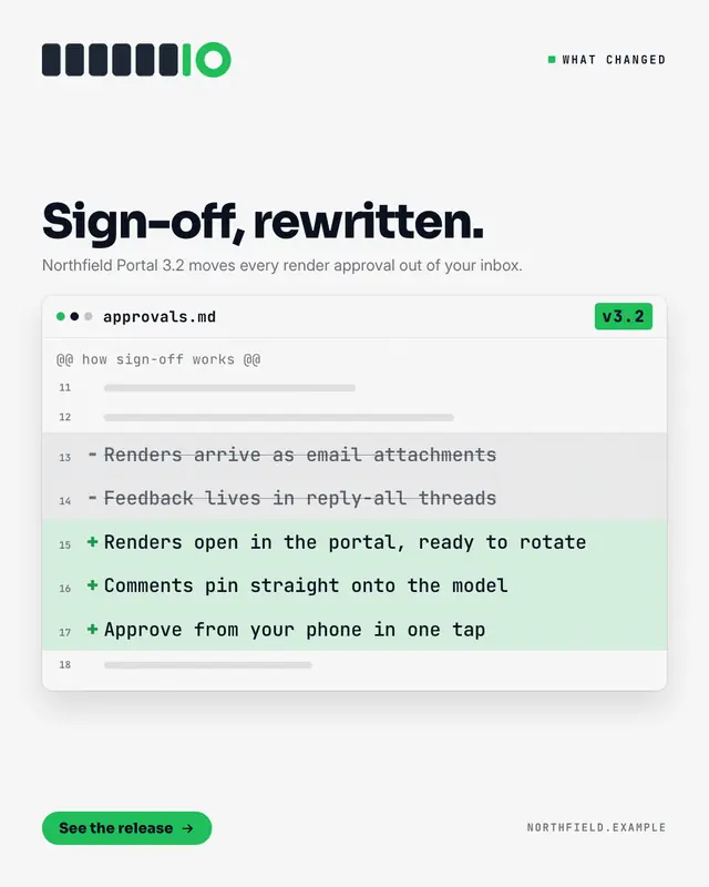 Release diff — sample creative