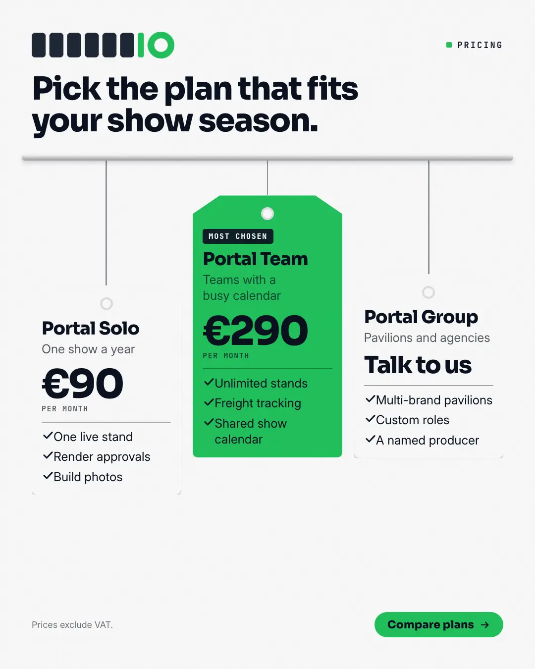 Sample Price swing tags creative (Pricing & integrations template), shown on the fictional brand Northfield Studio