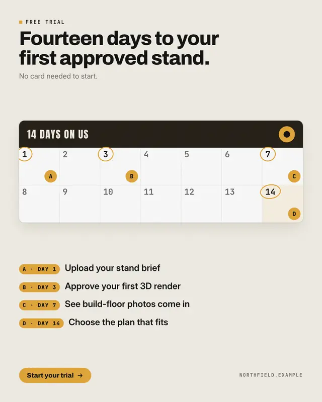 Free-trial calendar — sample creative