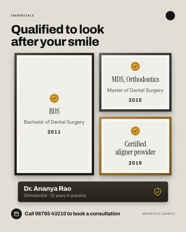 Credentials wall — sample creative