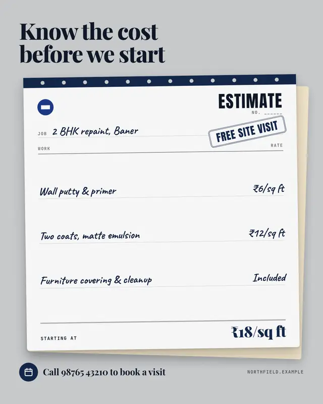 Estimate pad — sample creative