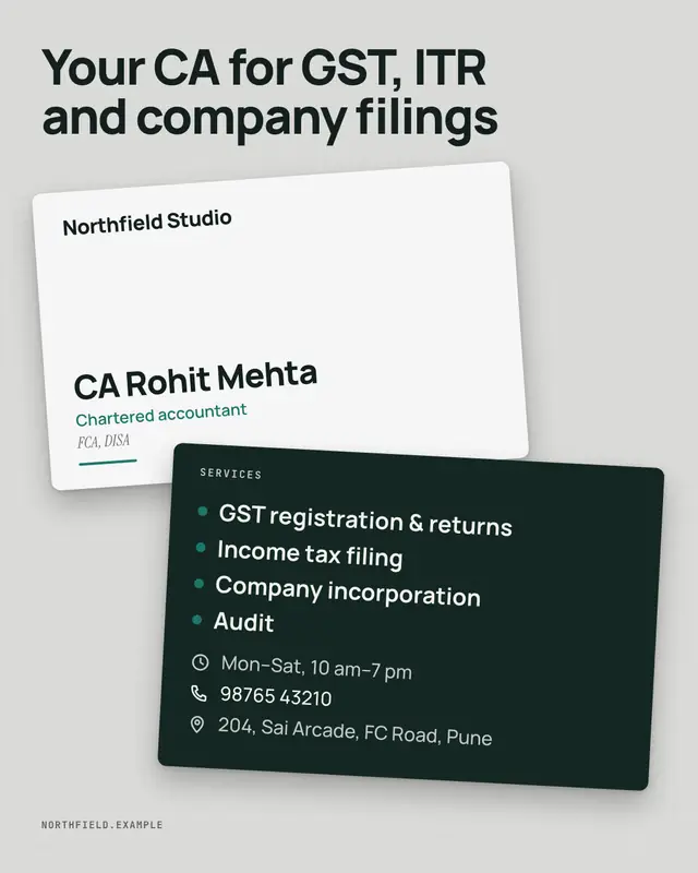 Business card — sample creative