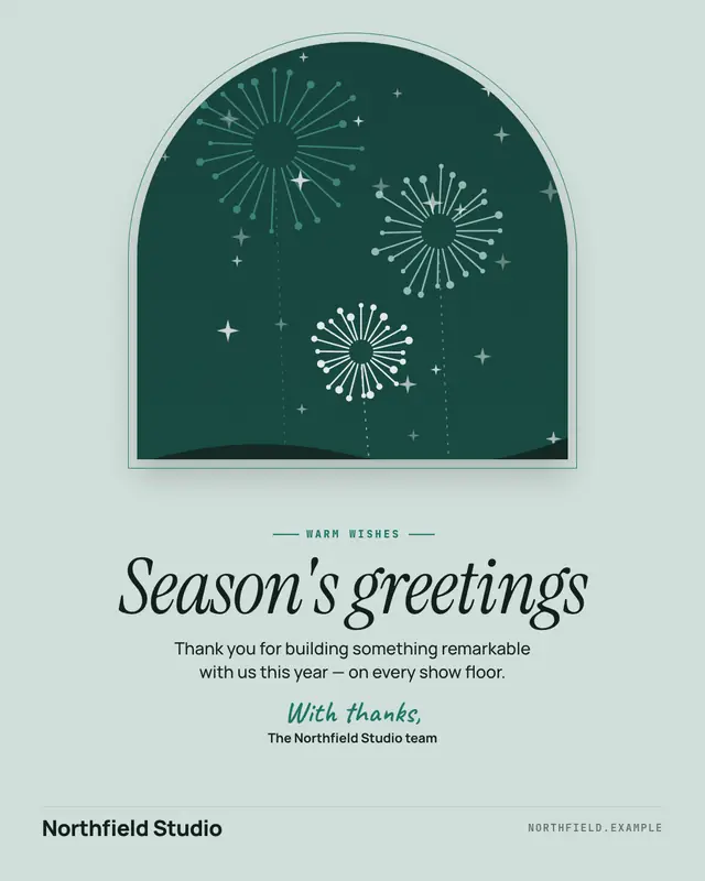 Seasonal greeting — sample creative