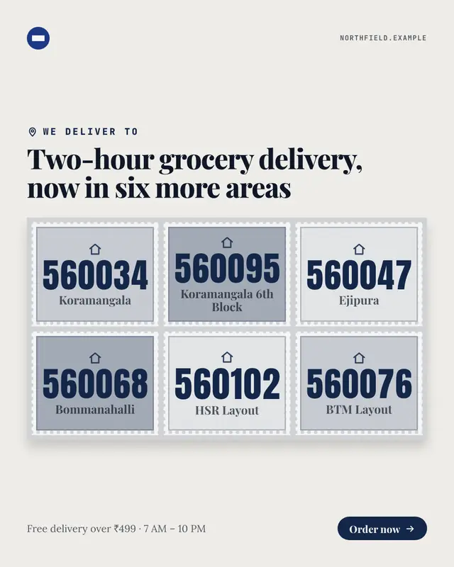 Postage-stamp sheet — sample creative