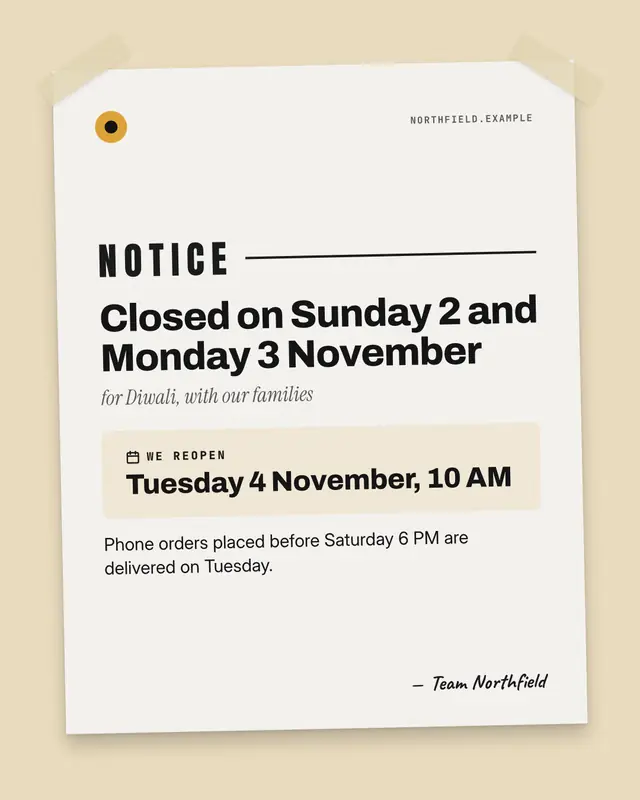 Reopening notice — sample creative