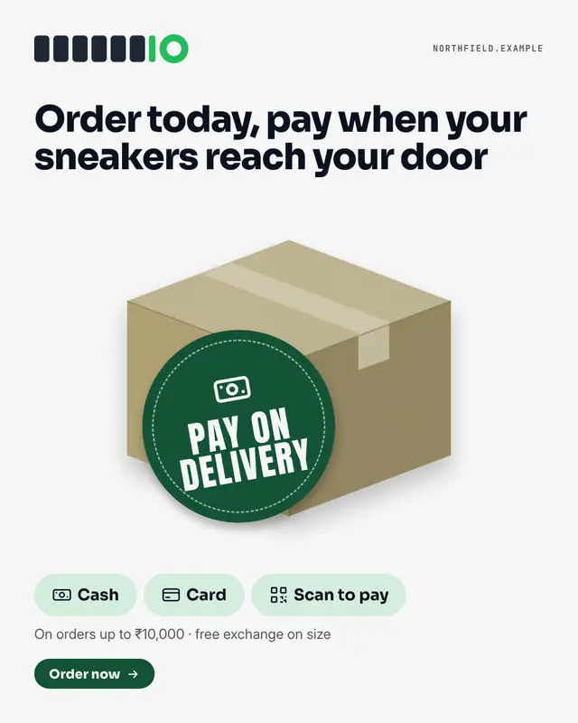 Cash parcel sticker — sample creative