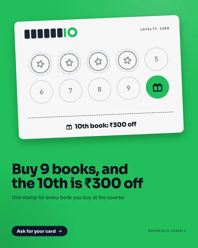 Loyalty stamp card — sample creative
