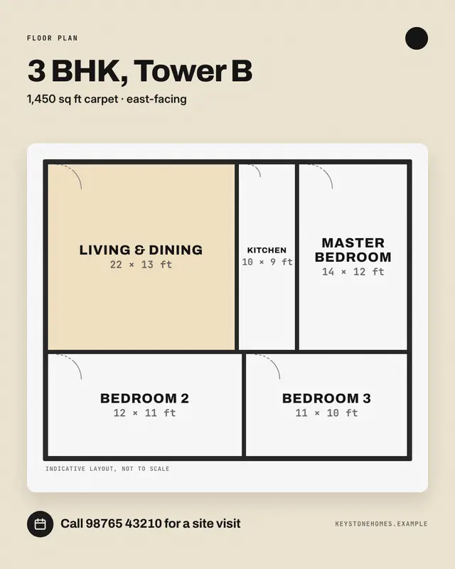 Floorplan sketch — sample creative