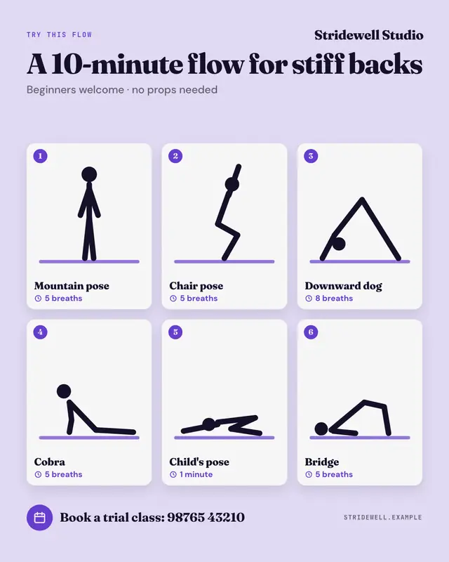 Yoga pose sequence — sample creative