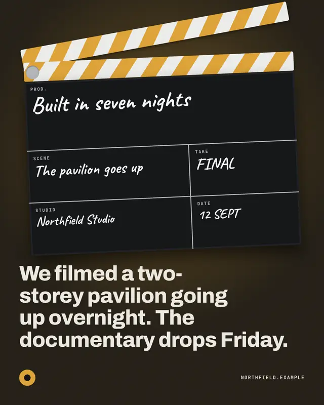 Clapperboard slate — sample creative