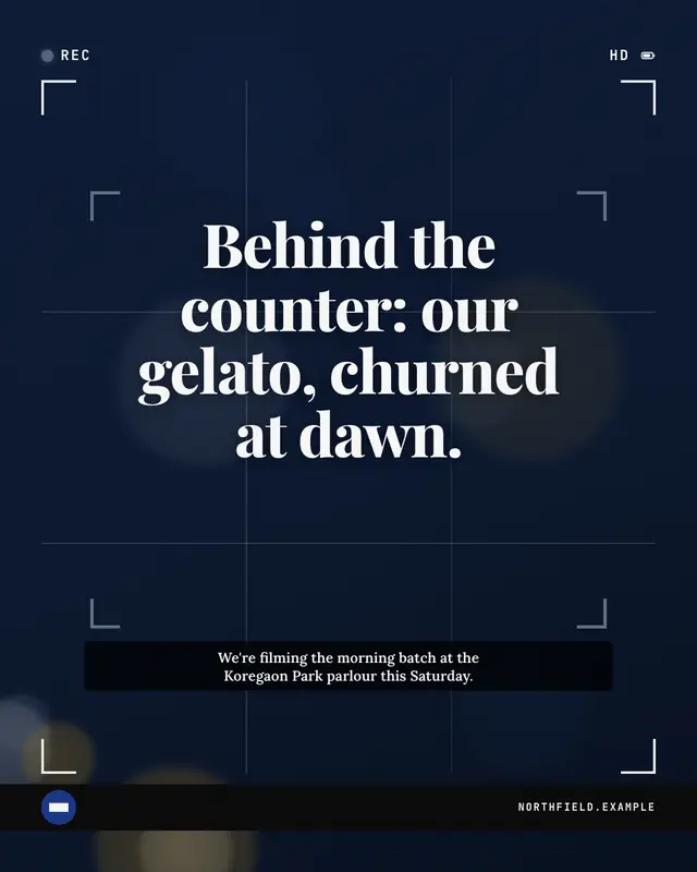 Camera viewfinder: REC — sample creative