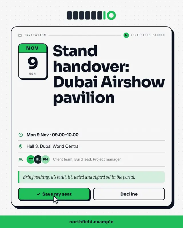 Calendar invite — sample creative