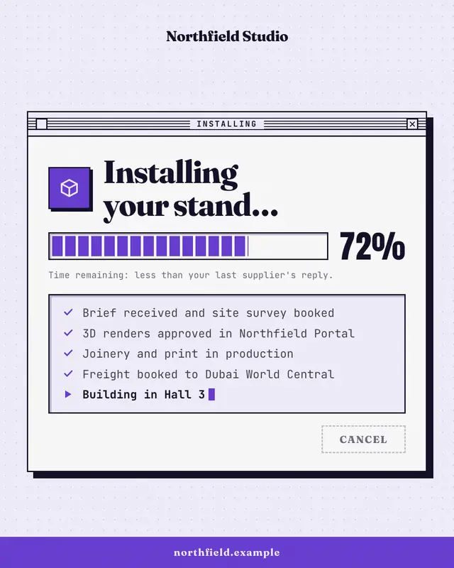 Progress dialog — sample creative