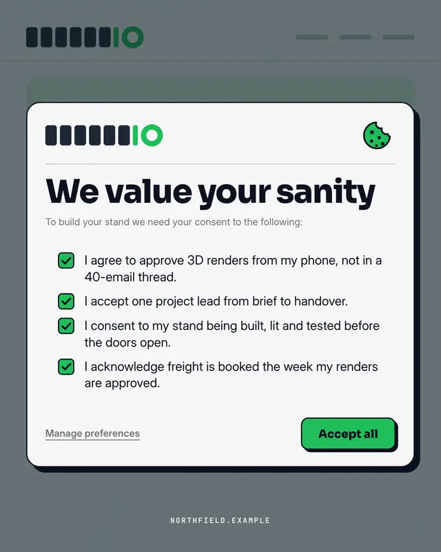 Consent modal — sample creative