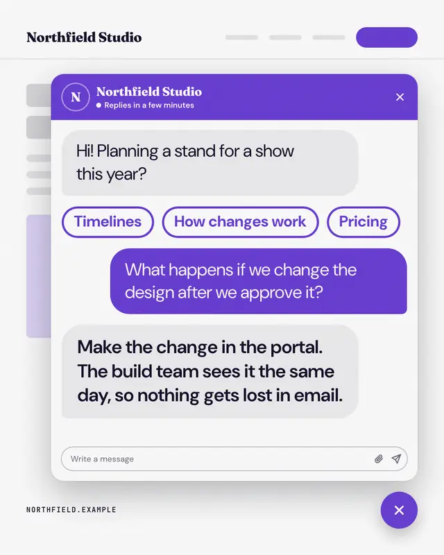 Help widget — sample creative
