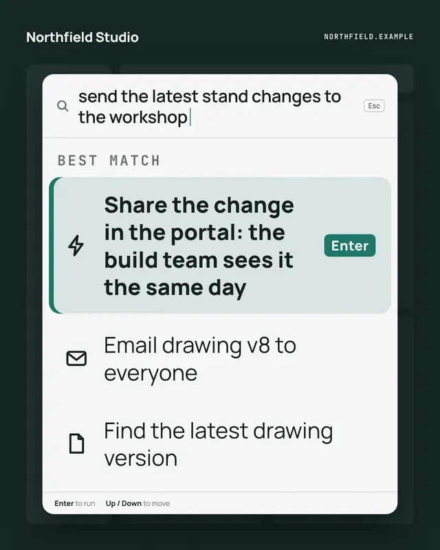 Command palette — sample creative