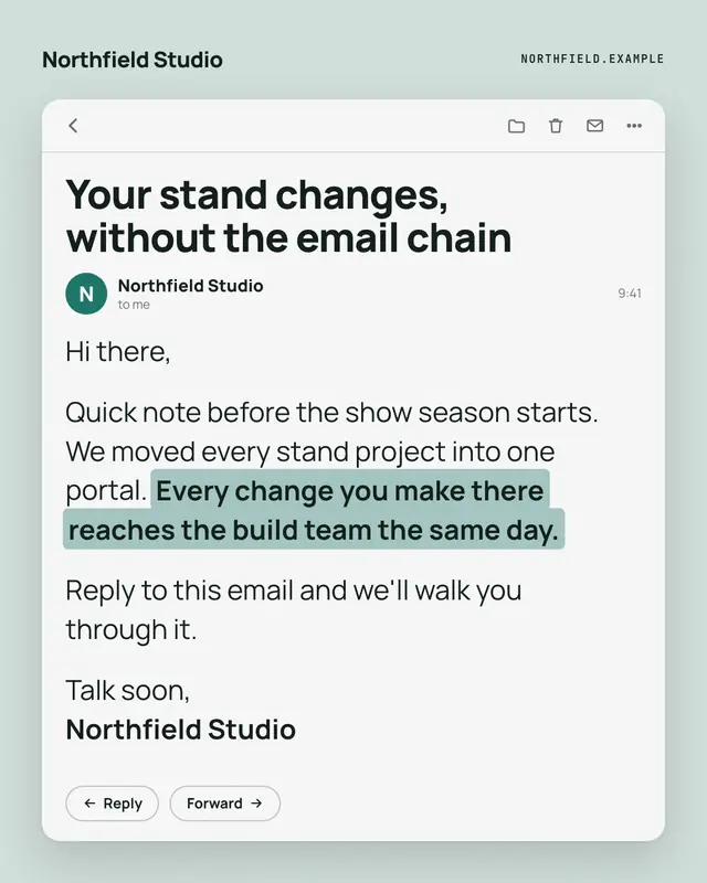 Opened email — sample creative