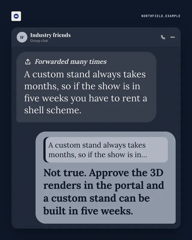 Forwarded many times — sample creative