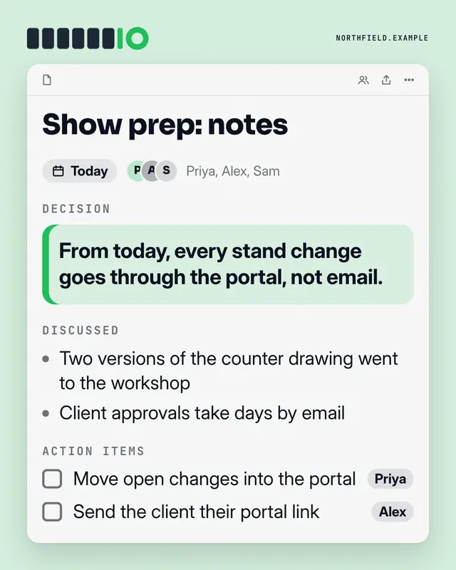 Meeting notes — sample creative
