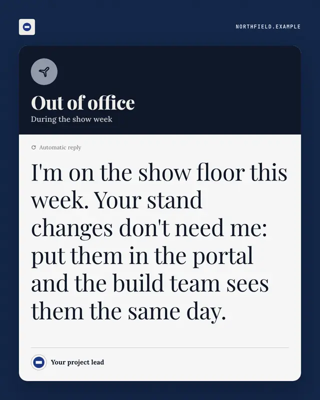 Out-of-office autoreply — sample creative